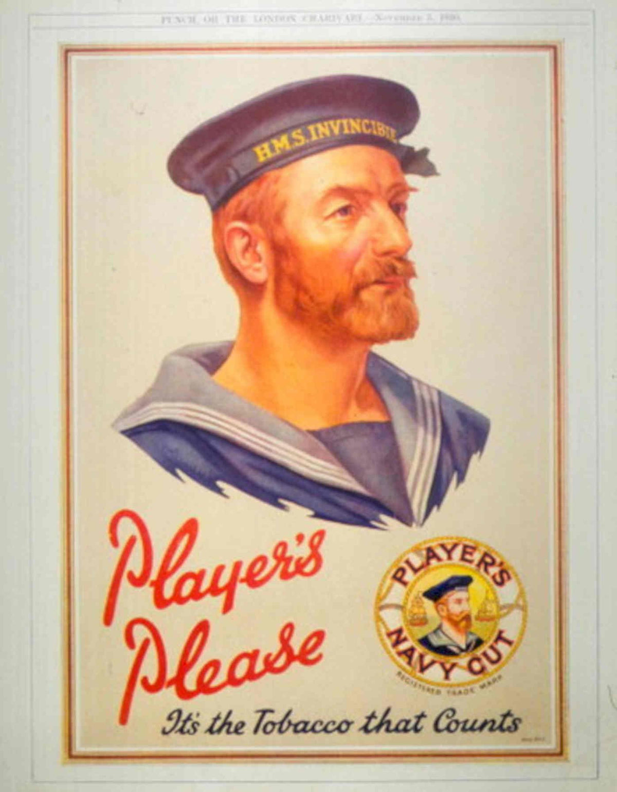 Player Navy Out 1930s Vintage Retro Advert Poster