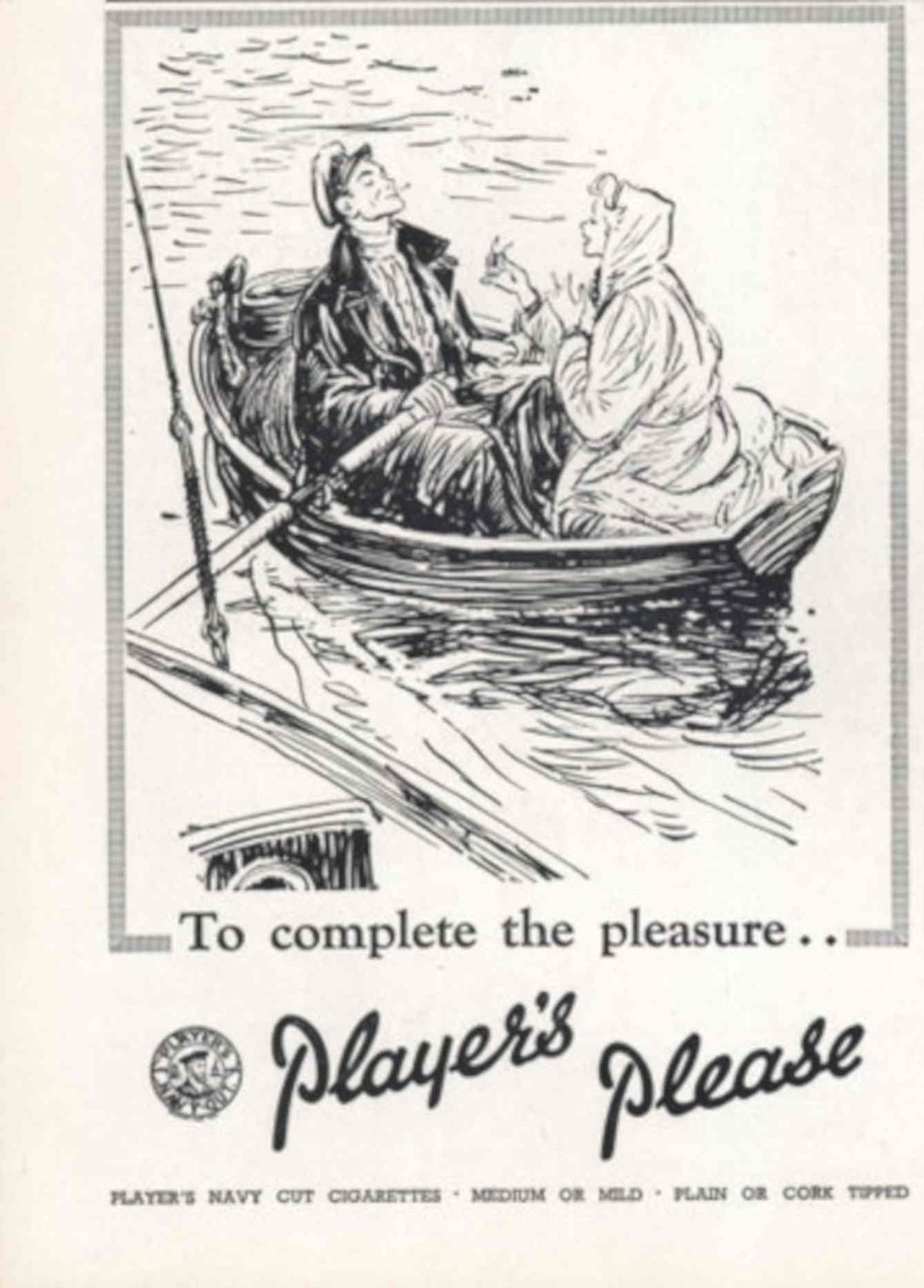 Player S Pleasure 1940s Vintage Retro Advert Poster