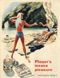Players Beach Cigarette 1950s Vintage Retro Advert Poster