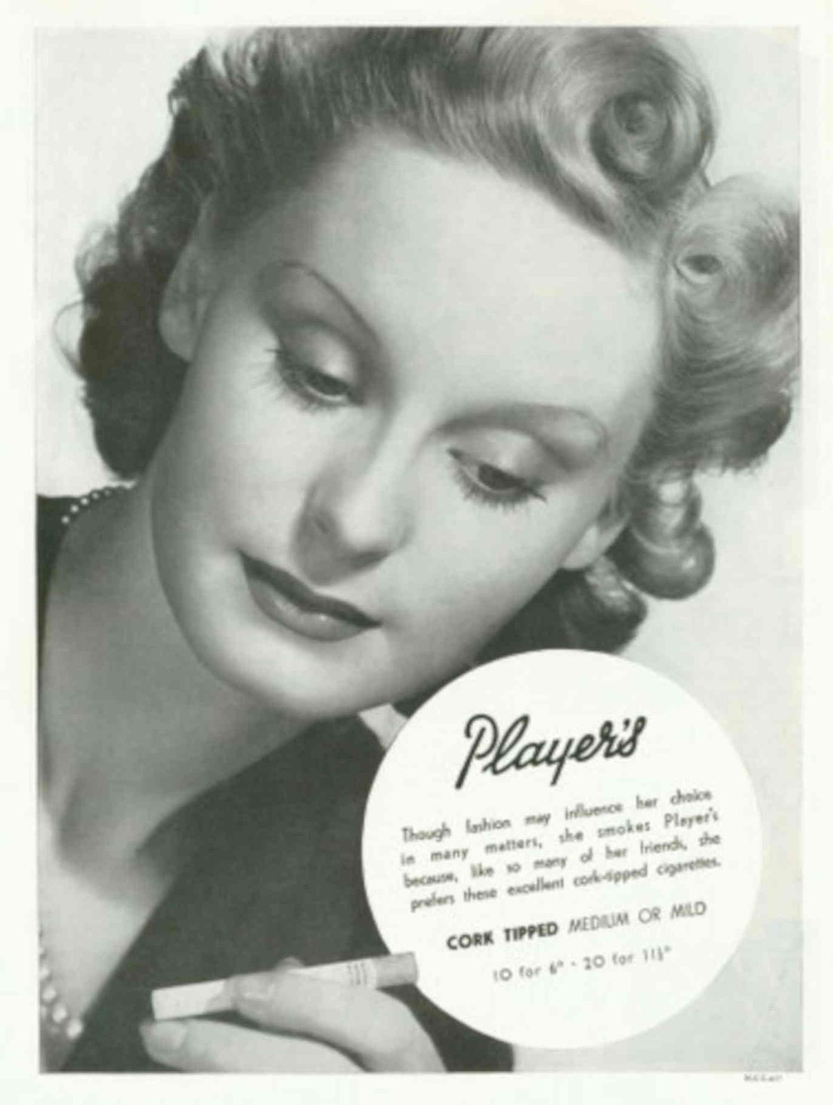 Players Cigarette 1940s 1930s Vintage Retro Advert Poster