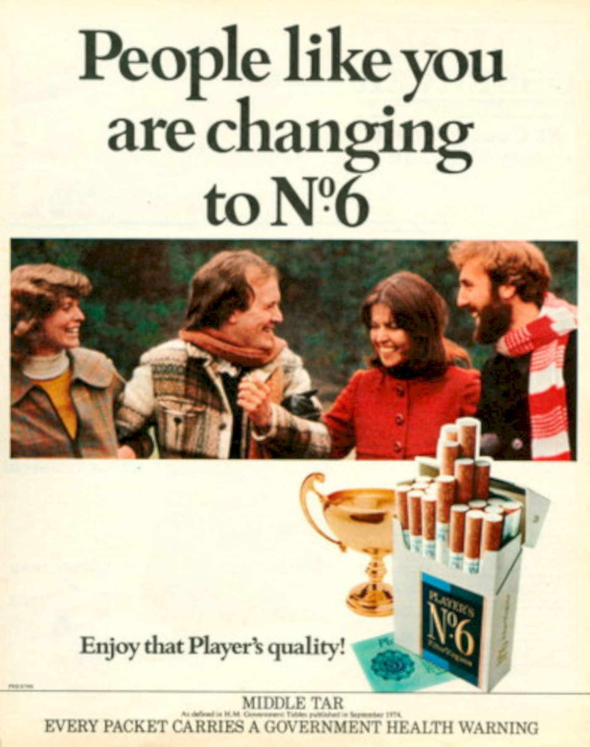 Players No6 Trophy 1970s Vintage Retro Advert