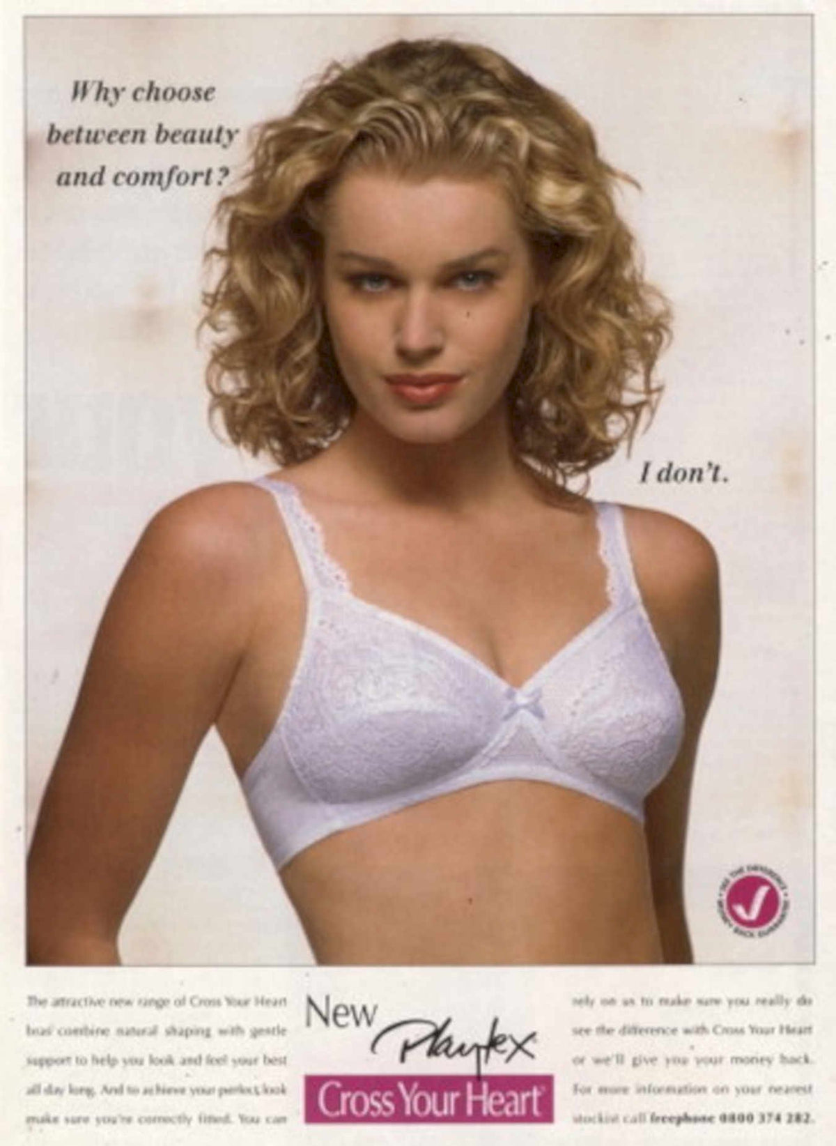 Playtex Cross Heart 1980s Vintage Retro Advert
