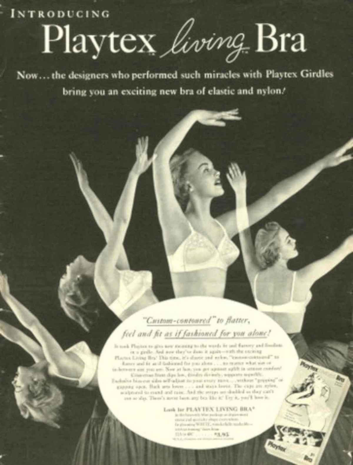 Playtex Living Bra 1 1950s Vintage Retro Advert Poster