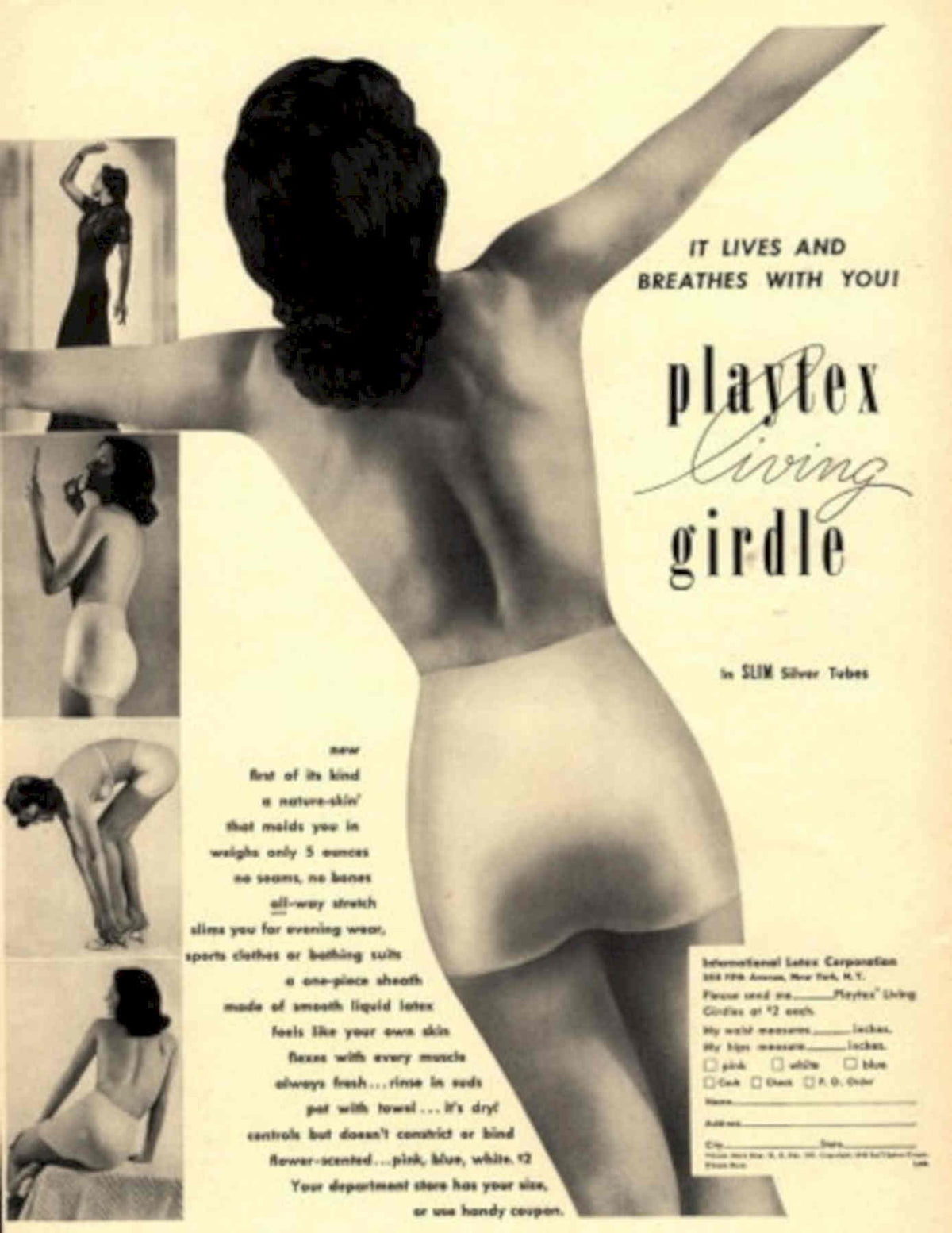 Playtex Living Girdle 1950s Vintage Retro Advert Poster
