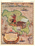Pleasure Island Map 1930s Vintage Retro Advert Poster