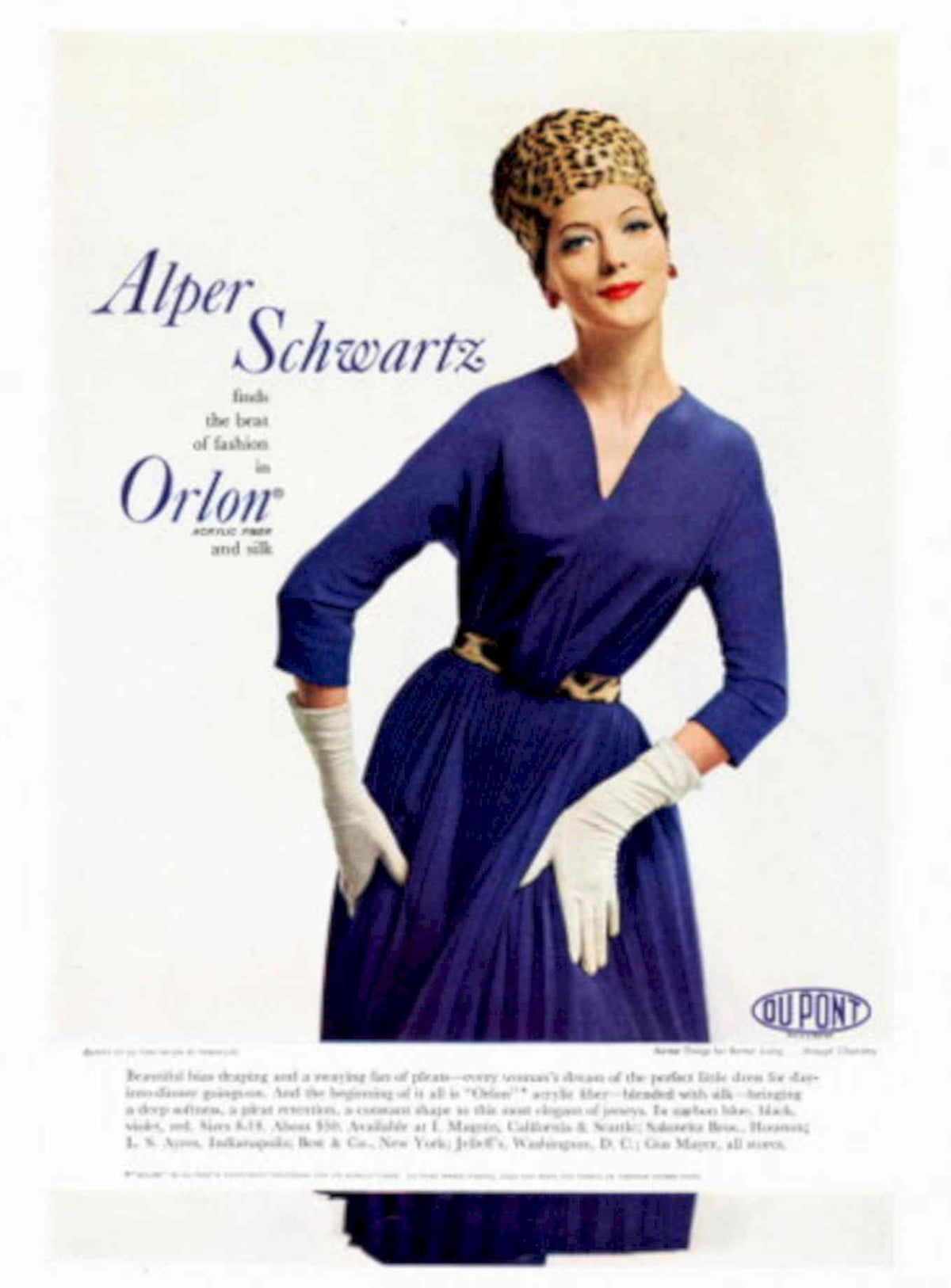 Pleated Dress Alper 1950s Vintage Retro Advert Poster