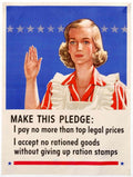 Pledge Star Woman American World War II Advert Poster