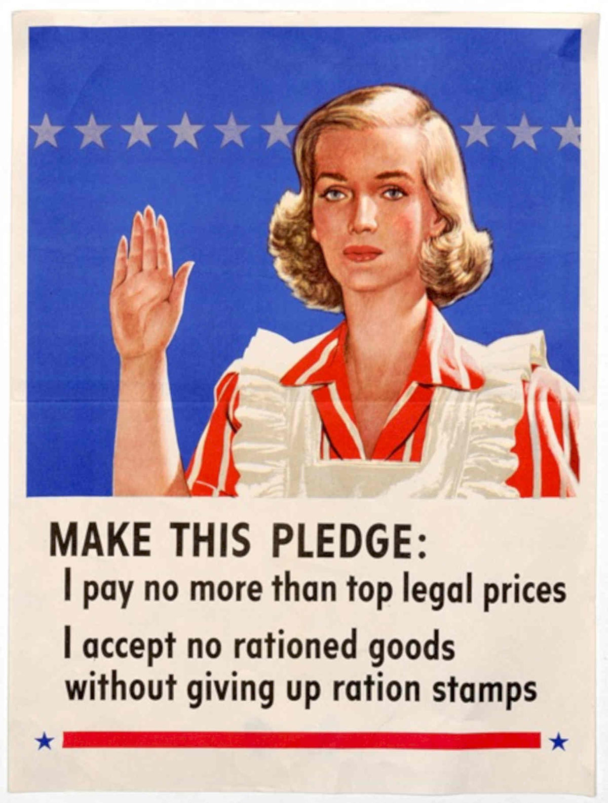 Pledge Star Woman American World War II Advert Poster