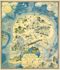 Plessburg Map Isle Vintage Retro Advert Poster