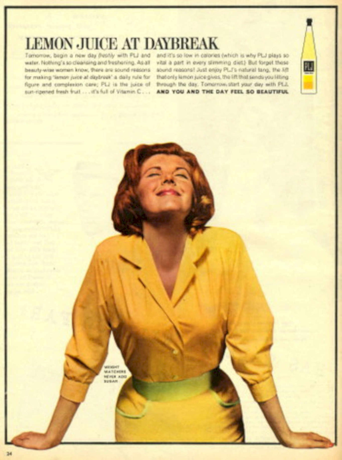 Plj Lemon Juice 1960s Vintage Retro Advert