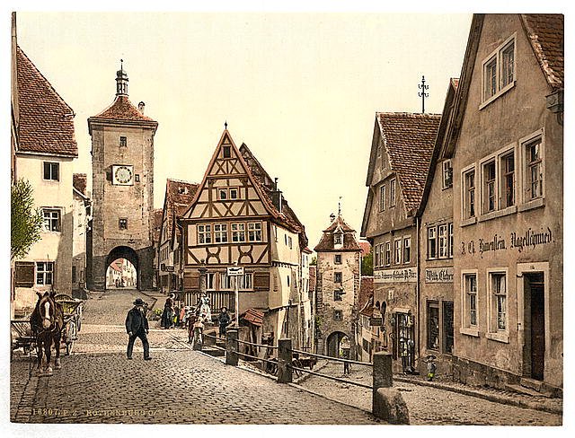 Ploenlein Rothenburg Bavaria Vintage A4 Photo Print