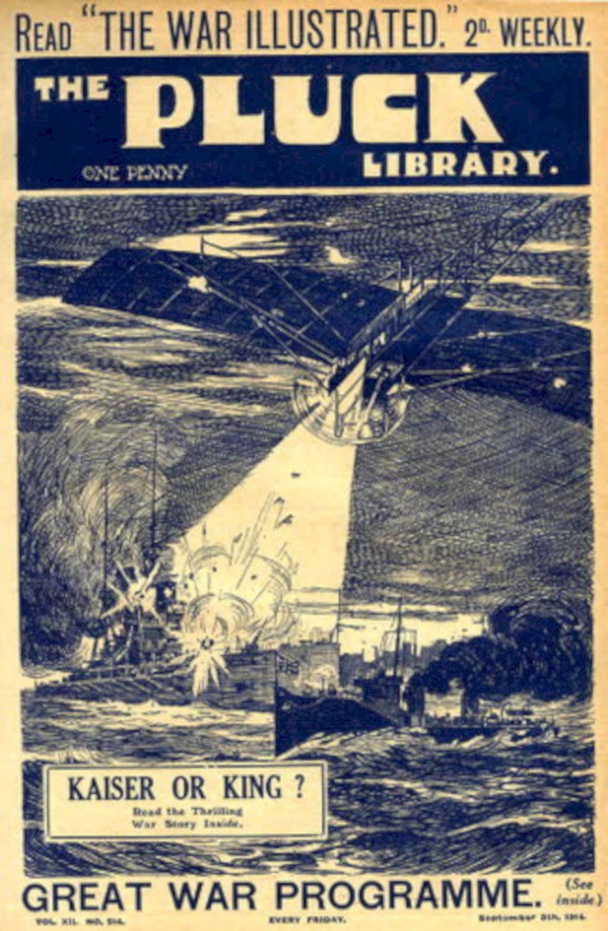 Plucky Biplane War World War 2 ii 1 Vintage Retro Advert