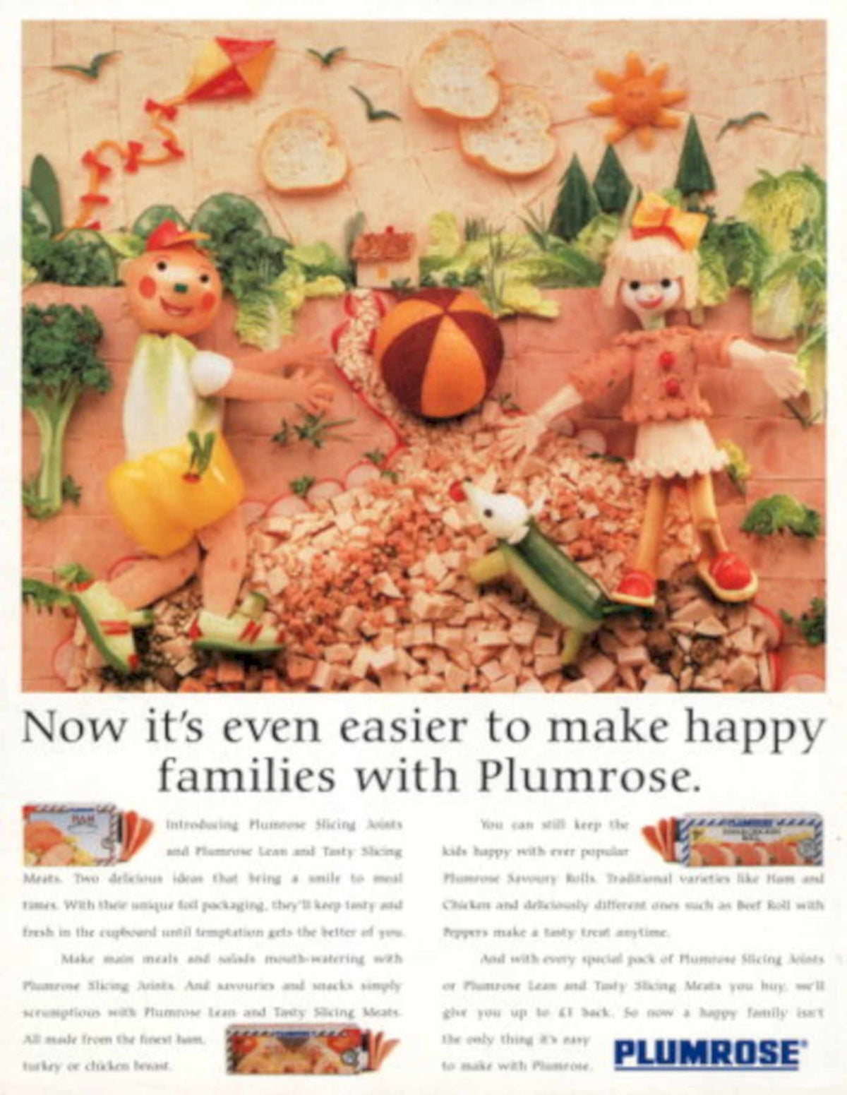 Plumrose Meats Picnic 1980s Vintage Retro Advert