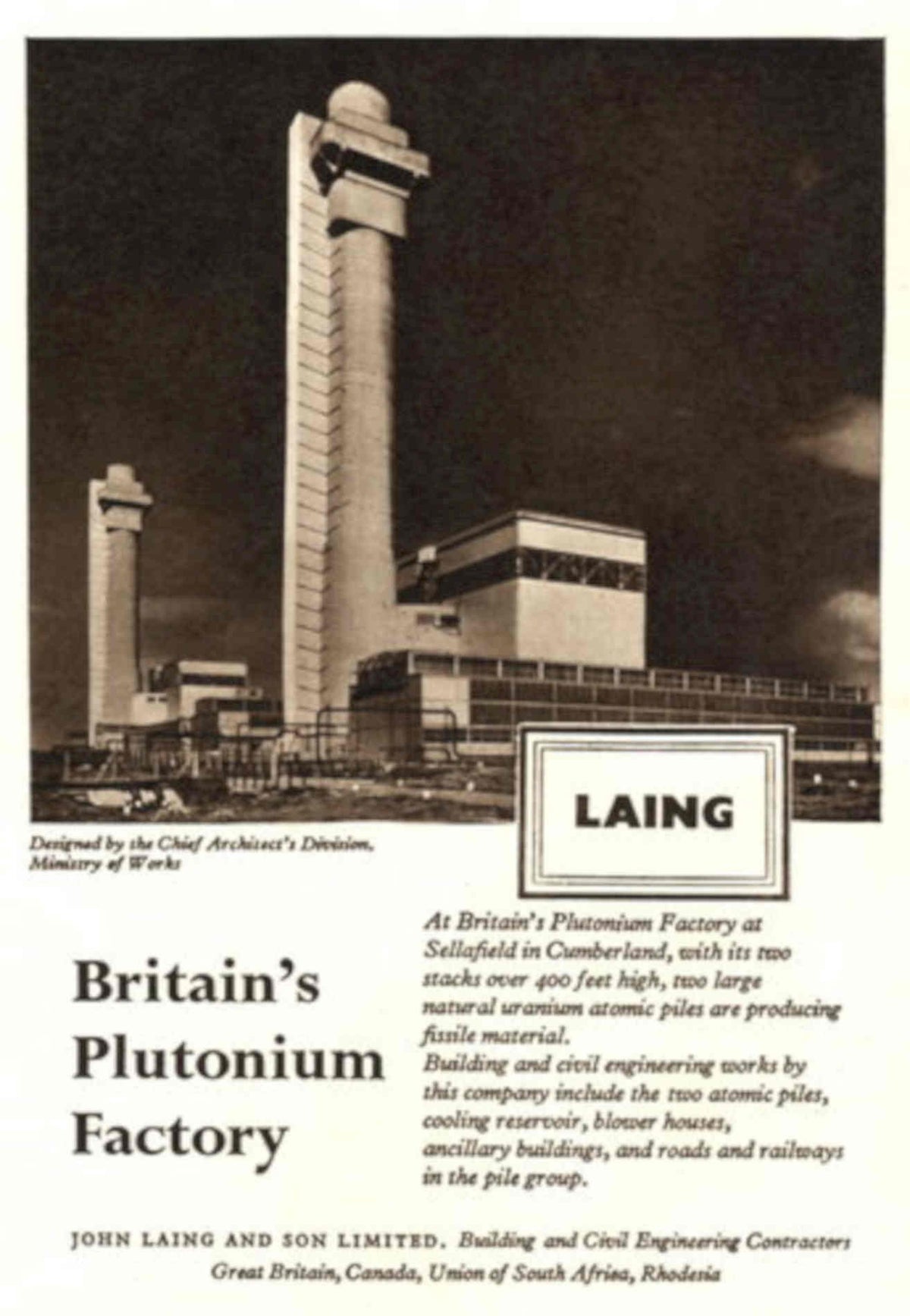 Plutonium Factory Seallfield 1950s Vintage Retro Advert Poster