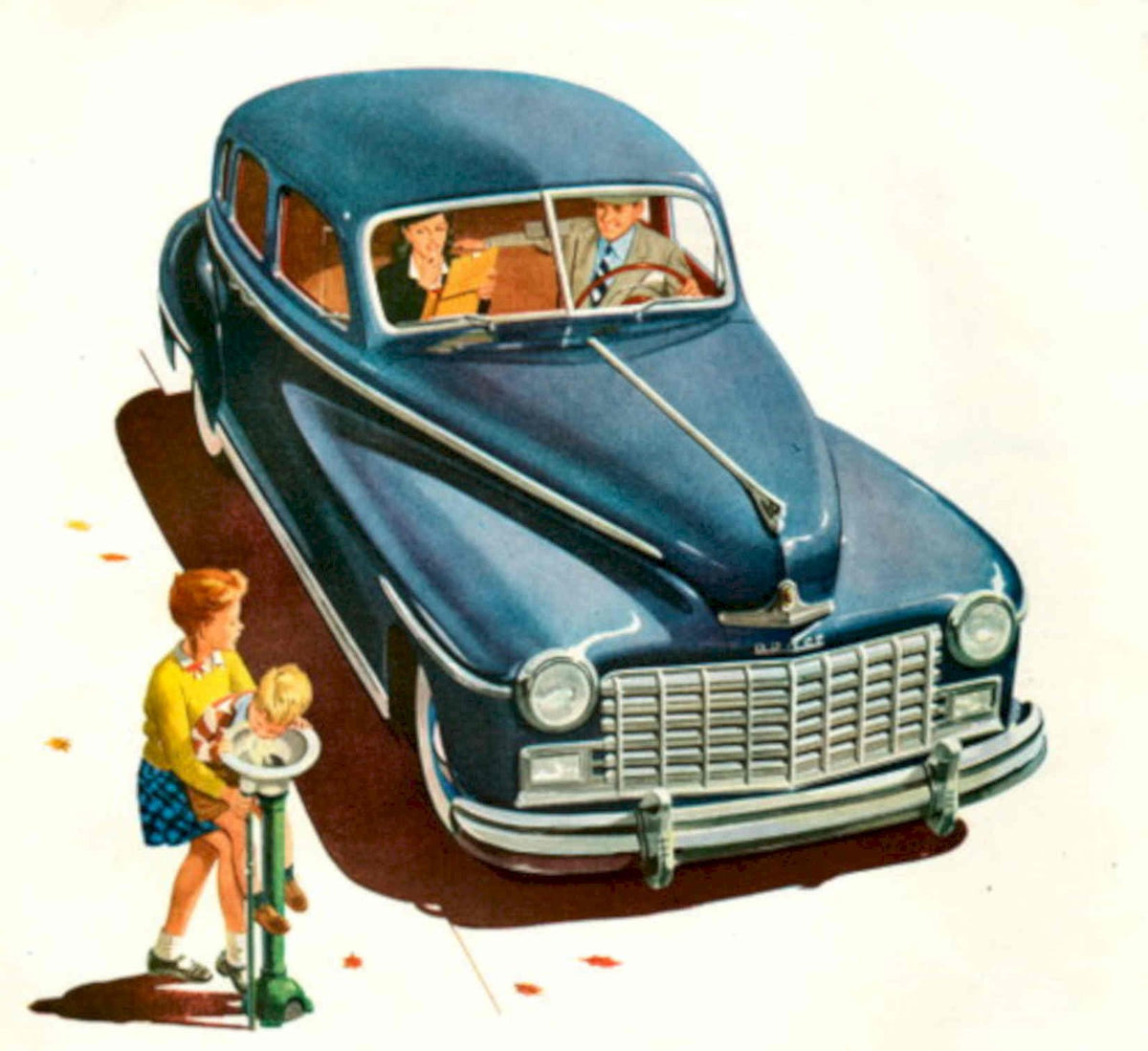 Plymouth 1947 Coupe 1940s Vintage Retro Advert Poster