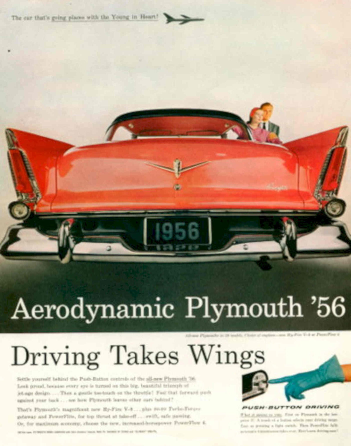 Plymouth 1956 Driving 1950s Vintage Retro Advert Poster