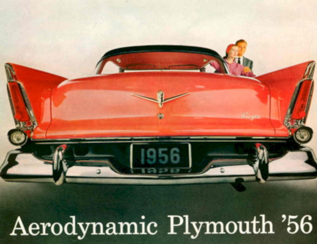 Plymouth Aerodydynamic 1956 1950s Vintage Retro Advert Poster