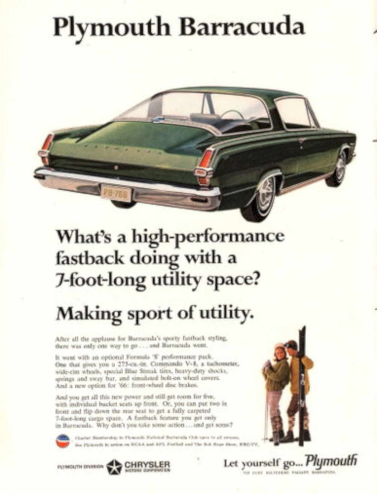 Plymouth Barracuda 1970 1960s Vintage Retro Advert