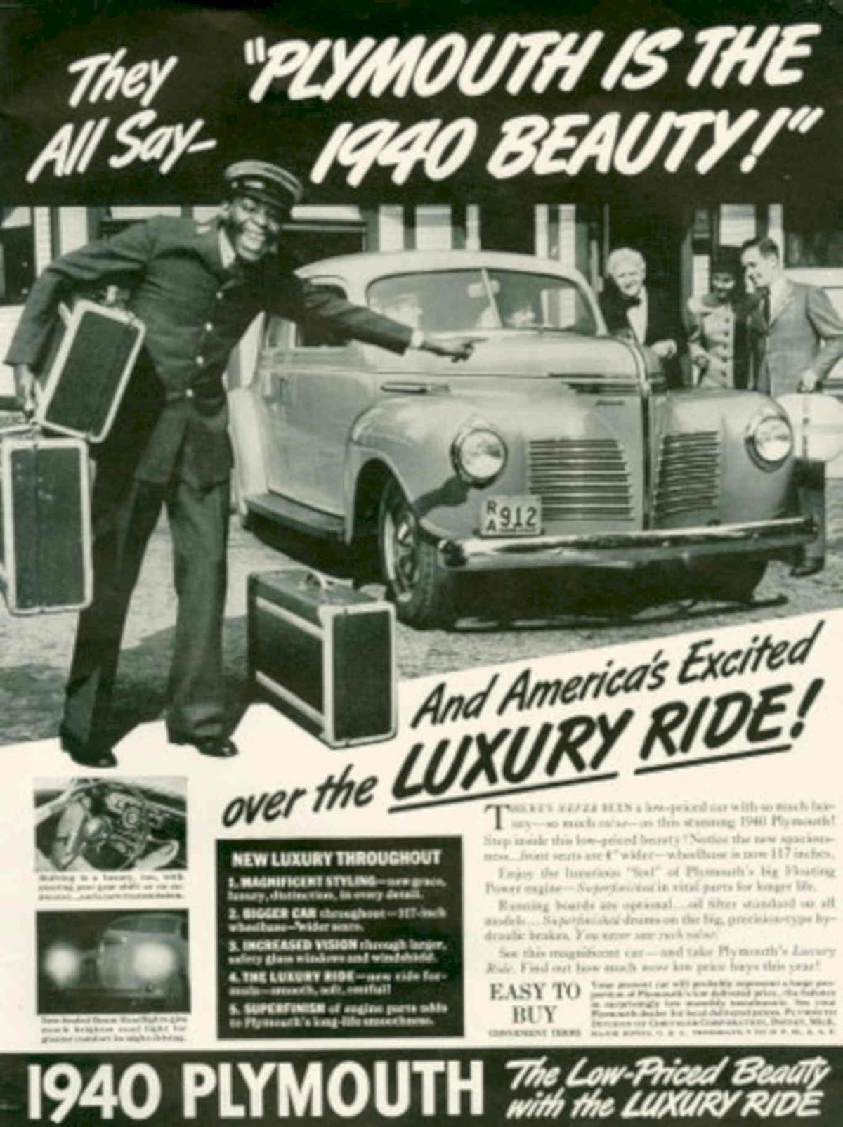 Plymouth Beauty Suitcases 1940s Vintage Retro Advert Poster