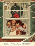 Plymouth Christmas Family 1940s Vintage Retro Advert Poster