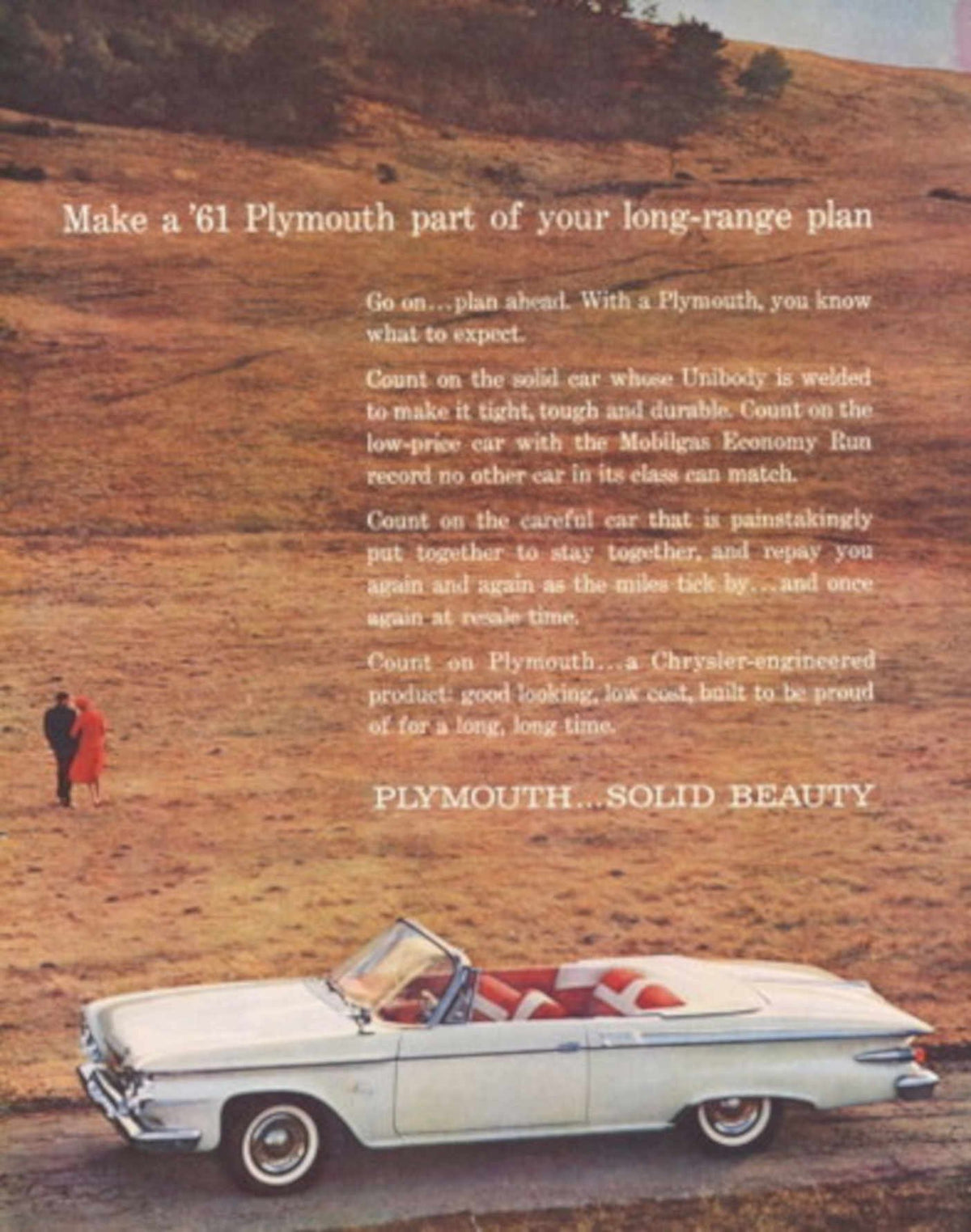 Plymouth Convertible Beauty 1960s Vintage Retro Advert