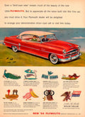 Plymouth Convertible Birds 1950s Vintage Retro Advert Poster