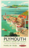 Plymouth Delightful Centre 1950s Vintage Retro Advert Poster