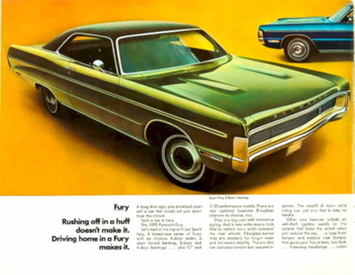 Plymouth Fury Ii 1970s Vintage Retro Advert