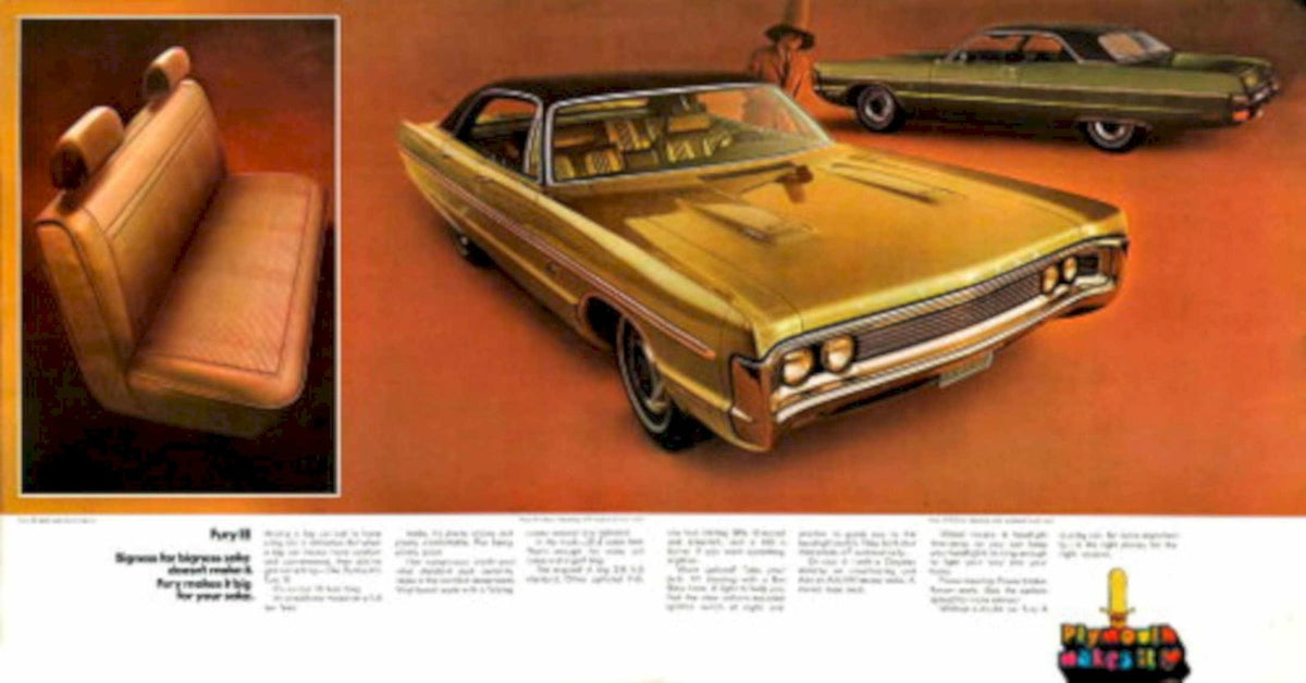Plymouth Fury Interior 1970s Vintage Retro Advert