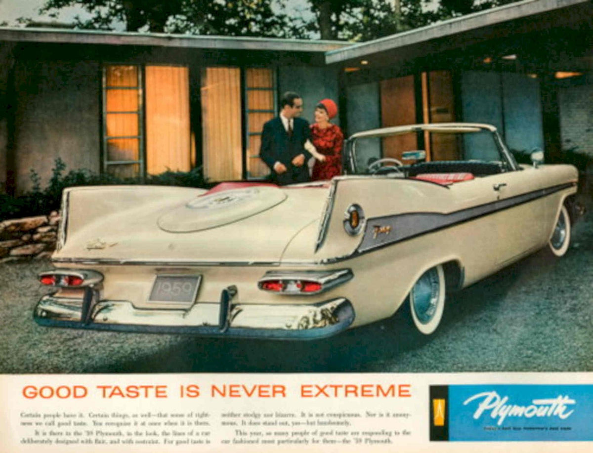 Plymouth Savoy Convertible 1950s Vintage Retro Advert Poster