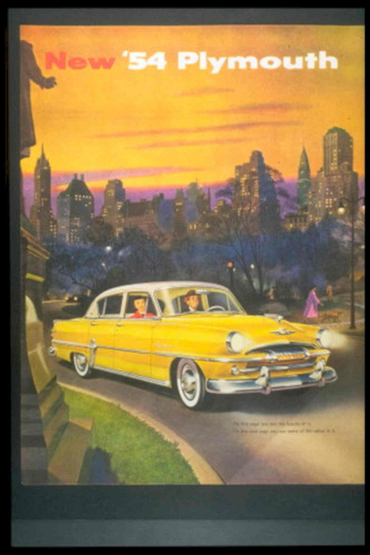 Plymouth Skyline Sunset 1950s Vintage Retro Advert Poster
