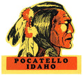 Pocatello Luggage Label Vintage A4 Photo Print