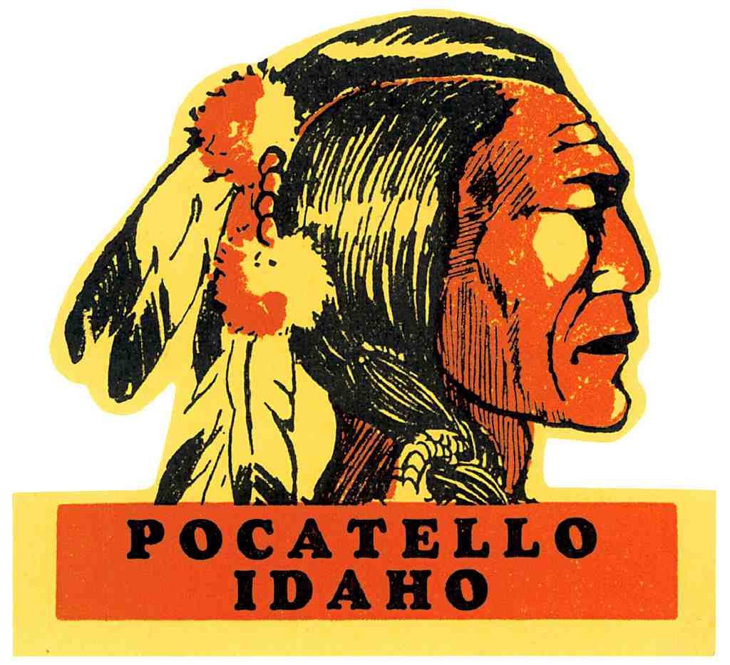 Pocatello Luggage Label Vintage A4 Photo Print