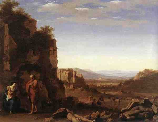 Poelenburgh Cornelis Van Rest On The Flight Into Egypt A4 Photo Print