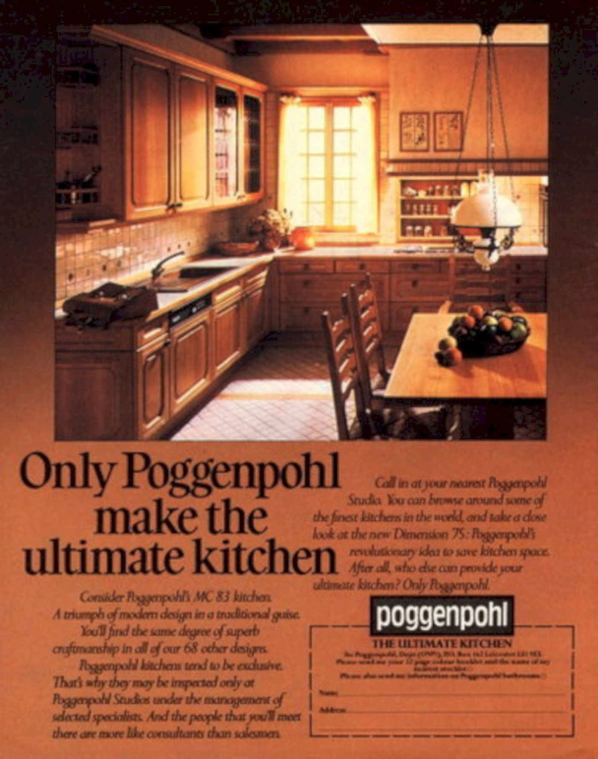 Poggenpohl Kitchen Island 1980s Vintage Retro Advert