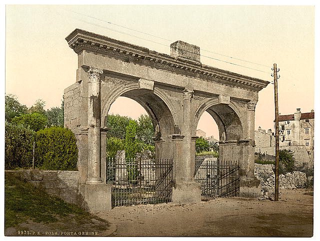 Pola Germine Gate  Istria Vintage A4 Photo Print