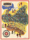 Poland Map 1937 Vintage Retro Advert Poster
