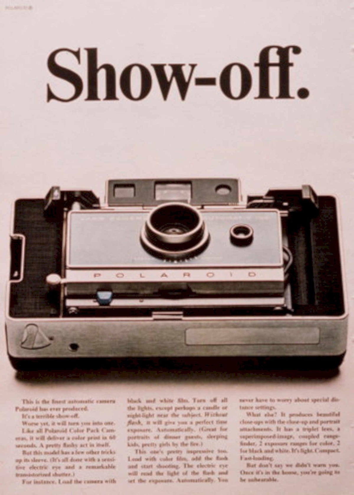 Polaroid Camera Showoff 1960s Vintage Retro Advert
