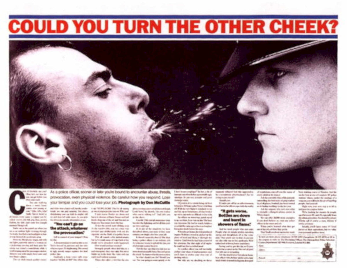 Police Abuse Cheek 1980s Vintage Retro Advert