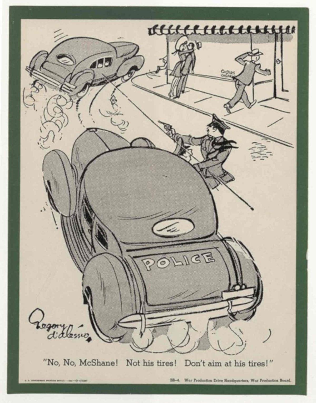 Police Car Mcshane American World War II Advert Poster