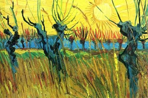Pollard Willows With Setting Sun Detail 1888 A4 Photo Print