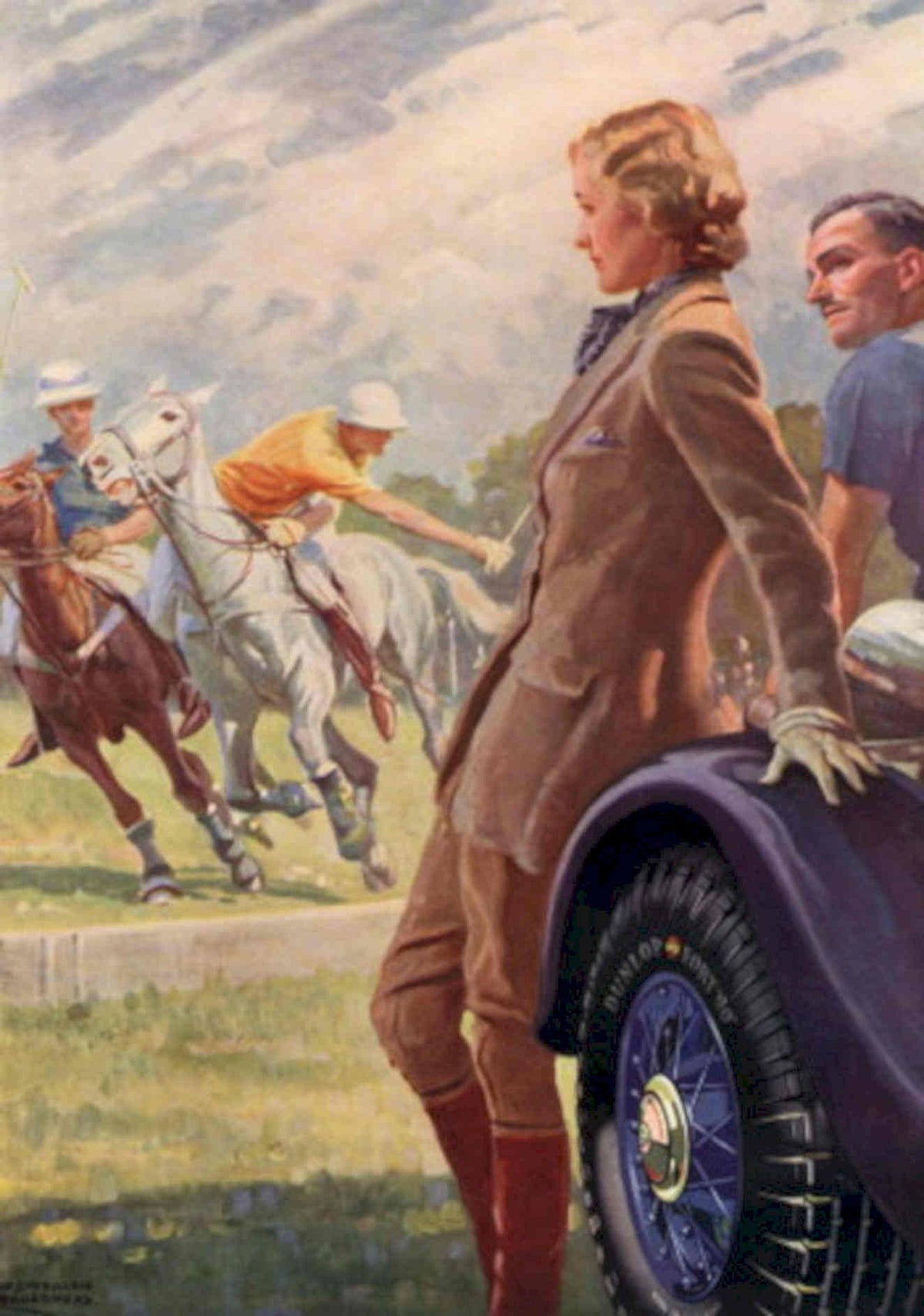 Polo Match Bentley 1930s Vintage Retro Advert Poster