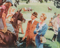 Polo Match Ponies 1950s Vintage Retro Advert Poster