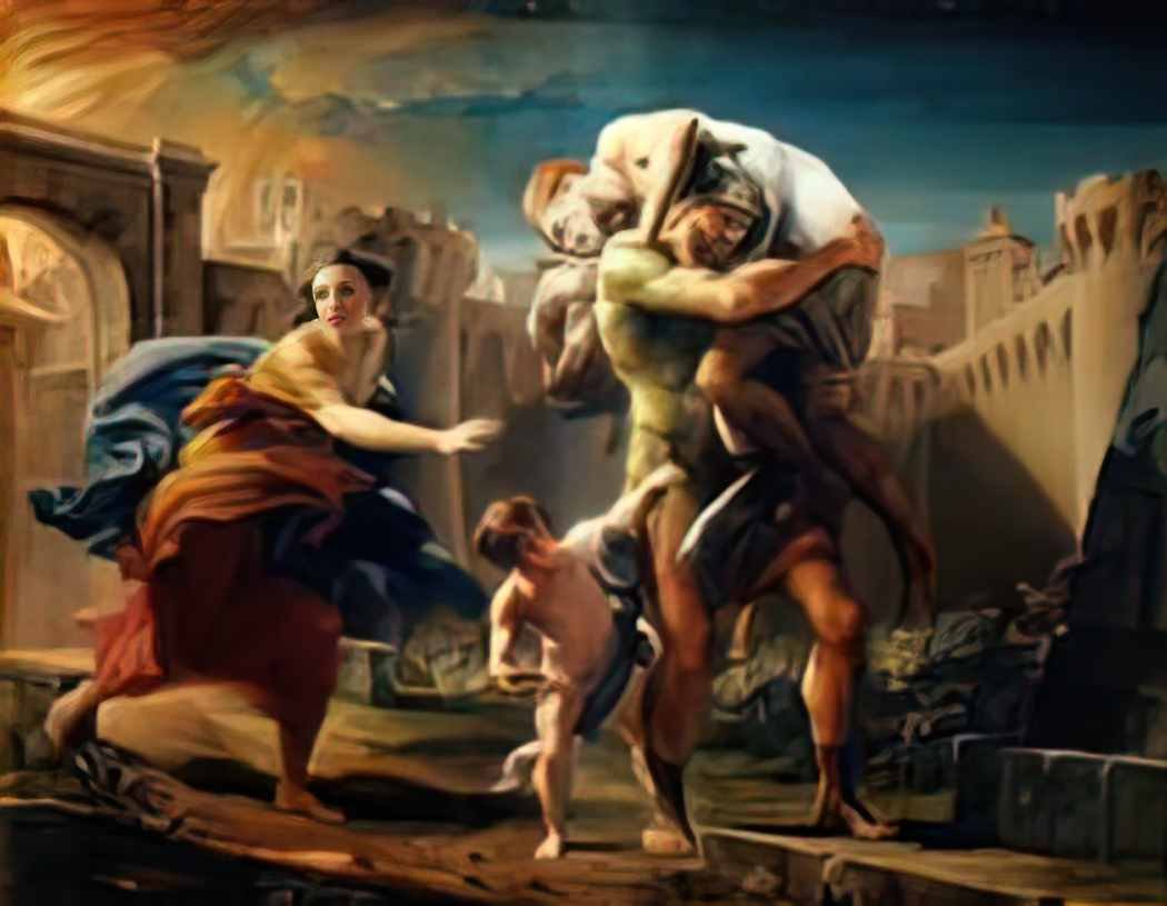 Pompeo Batoni pompeo batoni aeneas fleeing from troy 1753 Art A4 Photo Print