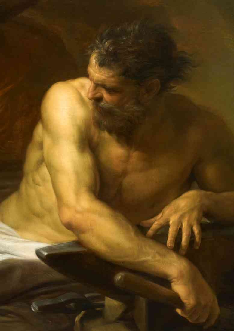 Pompeo Batoni pompeo batoni vulcan in his forge crop A4 Photo Print