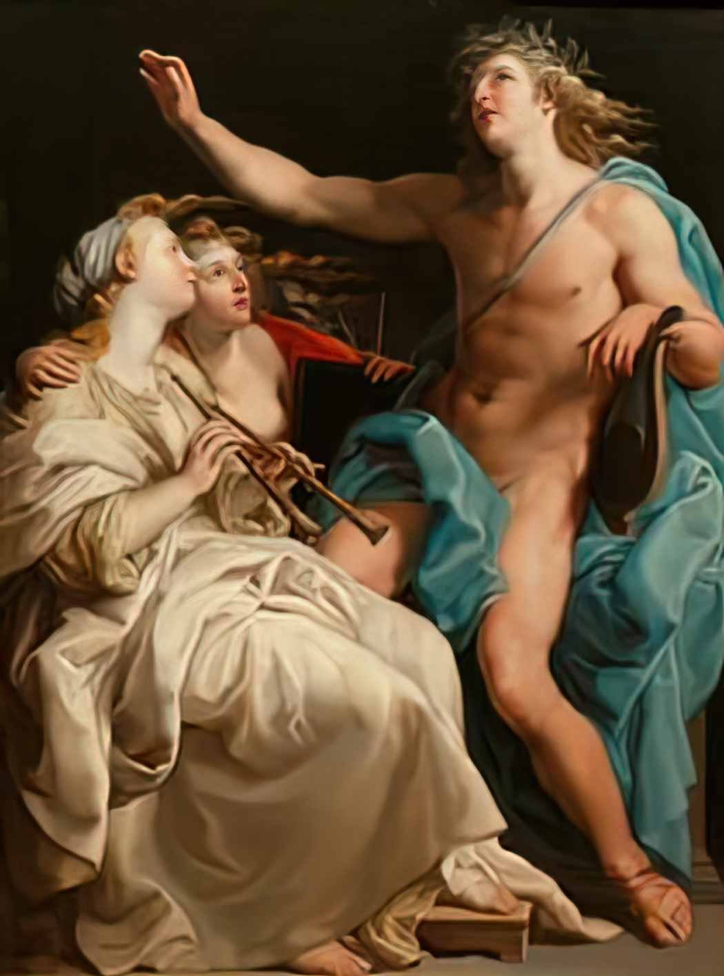 Pompeo Batoni pompeo batoni workshop replica apollo and two muses Art A4 Photo Print
