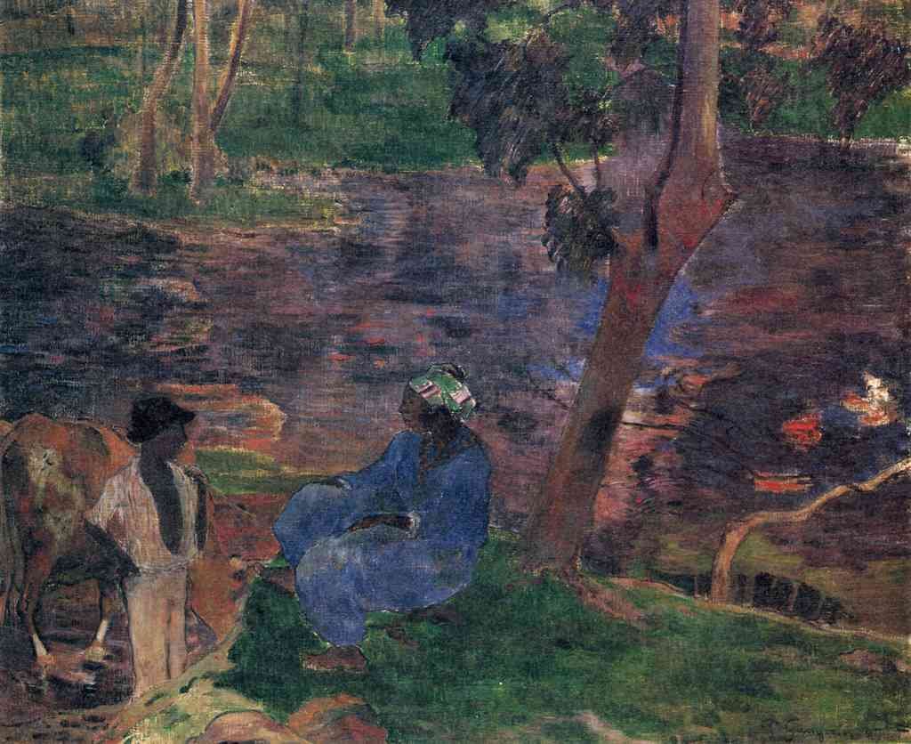 Pond Shore Gauguin A4 Photo Print