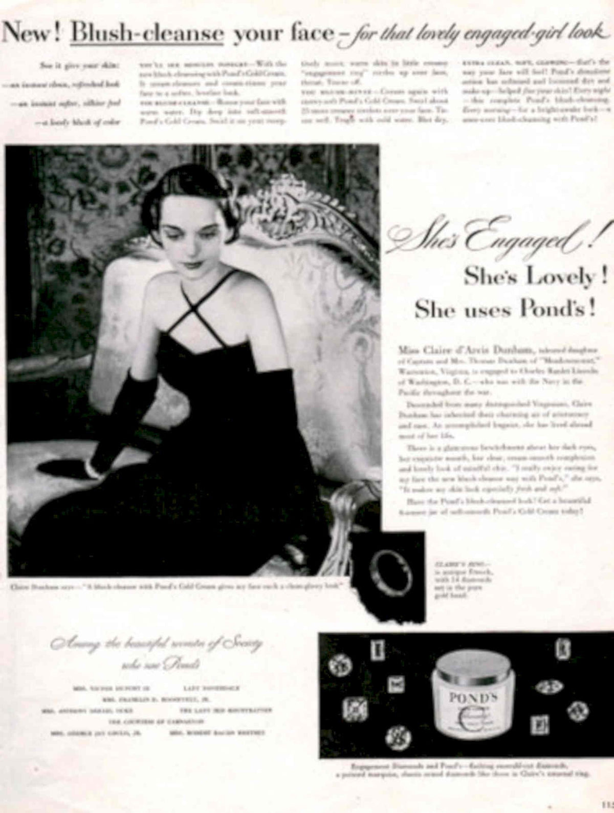 Ponds Cold Cream 1940s Vintage Retro Advert Poster