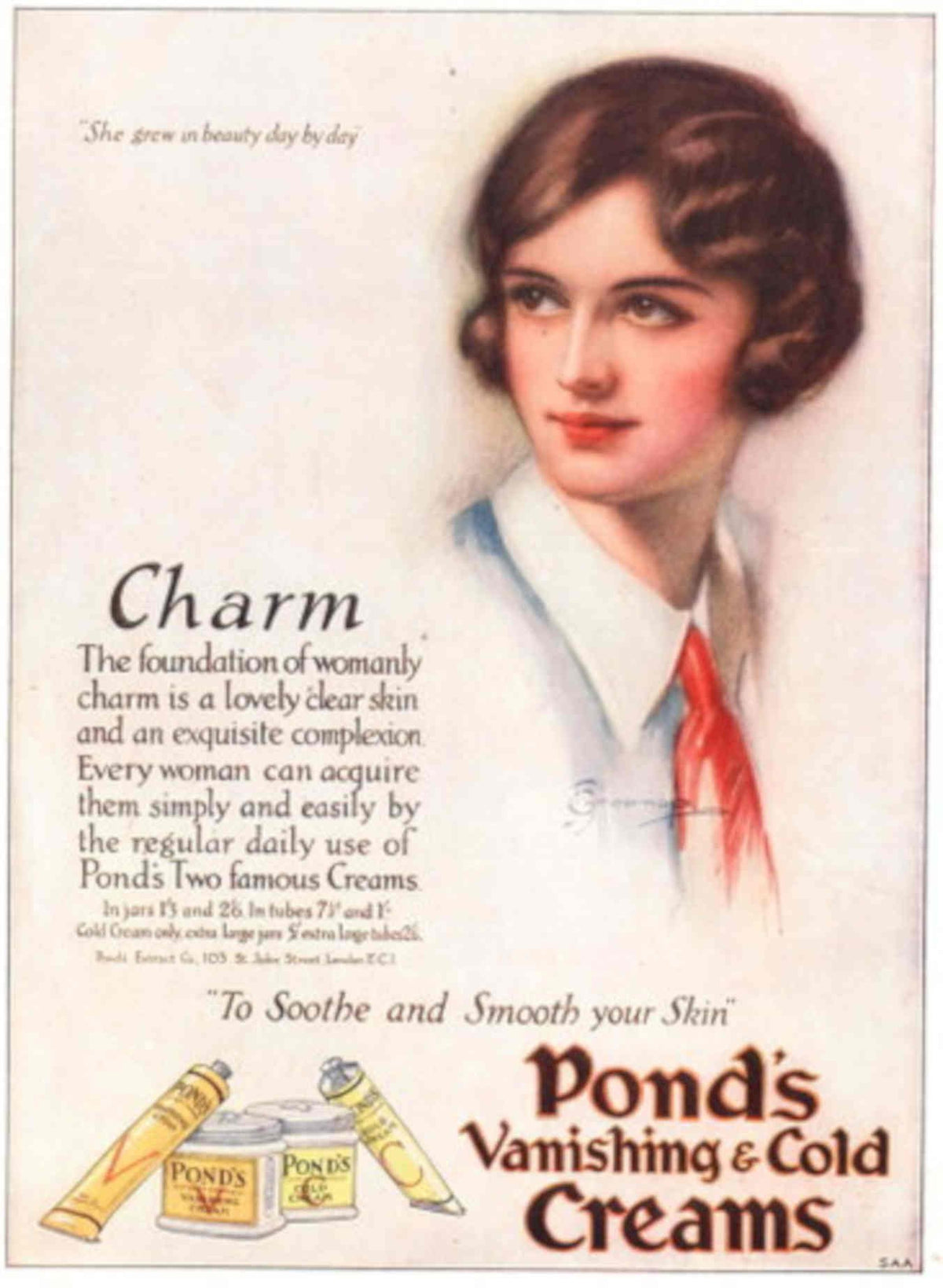 Ponds Cream Vintage 1930s Vintage Retro Advert Poster