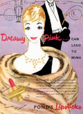 Ponds Lipstick Dreamy 1950s Vintage Retro Advert Poster